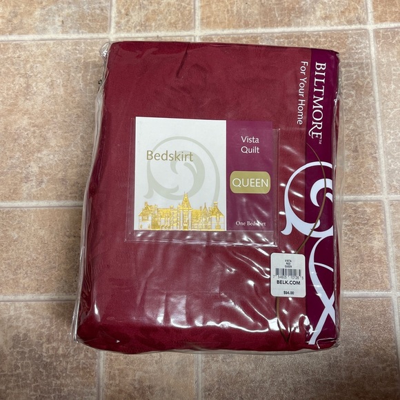 Biltmore Vista Quilt One Bedskirt Queen Red NEW NOS 60”X80” For Your House Belk. - Picture 1 of 13